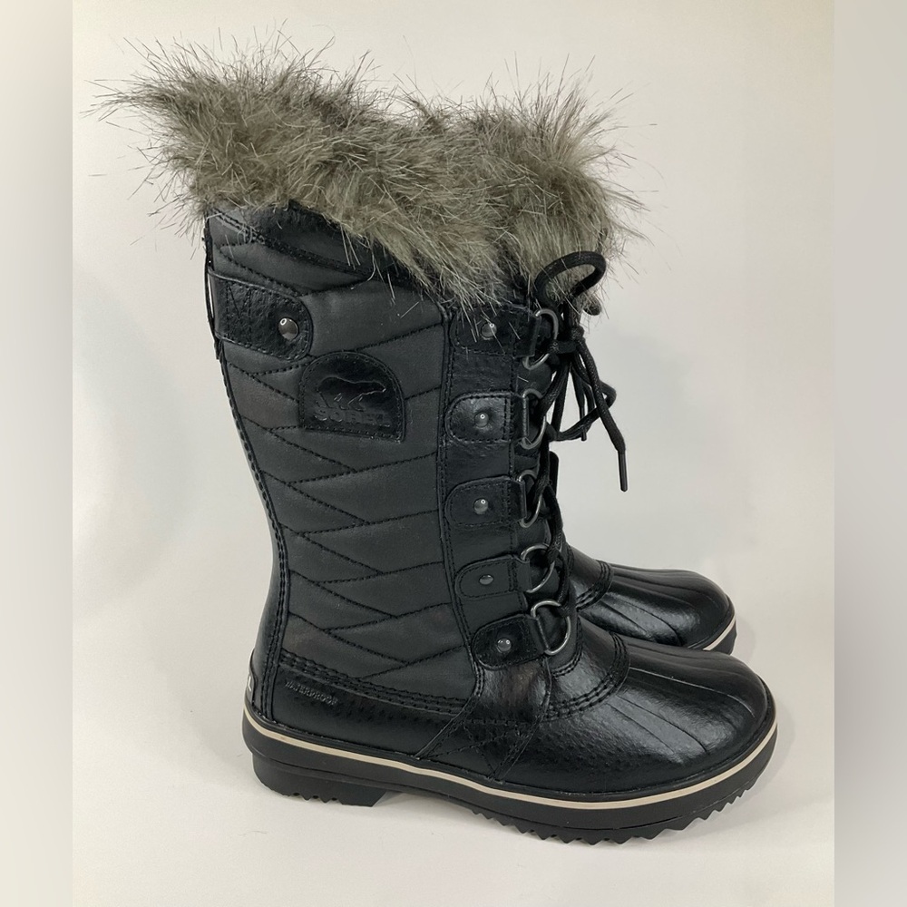 Sorel Tofino II Faux Fur Lined Waterproof Women's Boots Black / Stone
